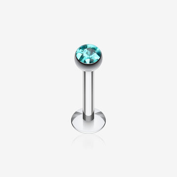 Multi-Gem Sparkle Dome Labret-Teal